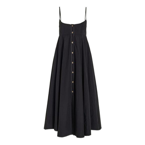 Ciao Lucia Deia Tie-Back Cotton Midi Dress - XS/P Black - Picture 1 of 6